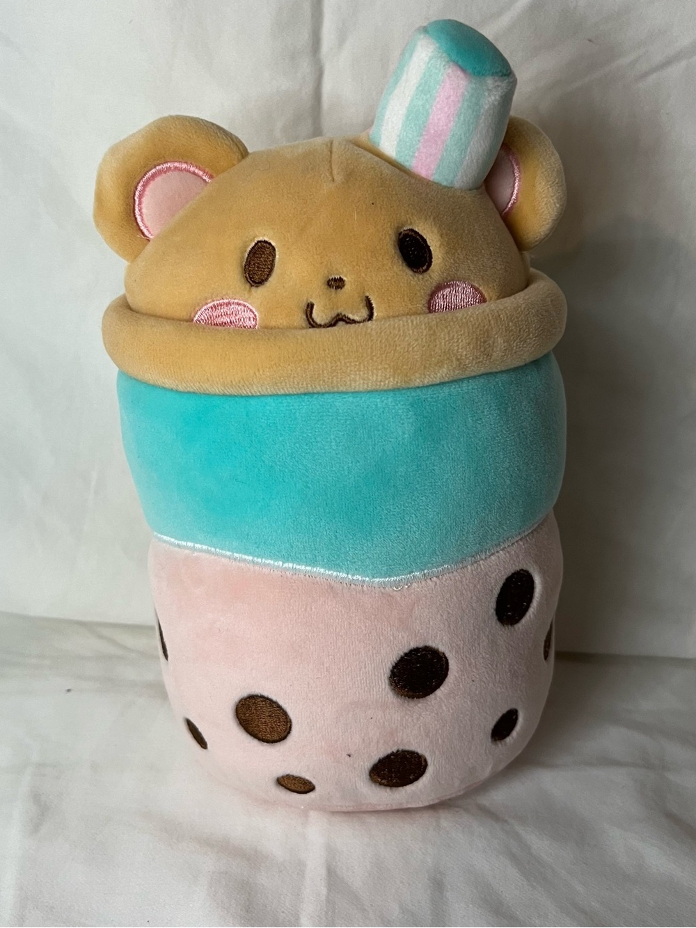 Puchi Gumi Brown Sugar Bear Boba Plush 7" Bubble Tea Teddy Bear